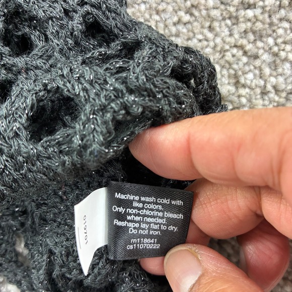 6th & Lane Women Plus Size 22/24 Charcoal Grey Crochet Open Knit‎ Sweater Top - Picture 3 of 7